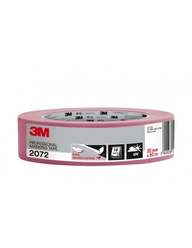 3M Cinta de Enmascarar para Superficies Delicadas - 30mm x 50m - Color Rosa