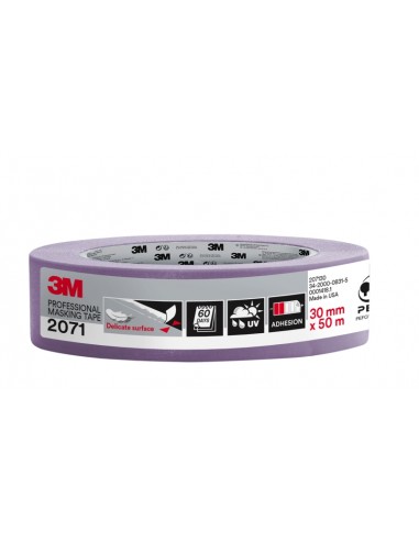3M Cinta de Enmascarar para Superficies Delicadas - 30mm x 50m - 70-PEFC - Color Lavanda