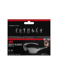 3M Virtua AP Gafas de Seguridad - Lentes Oscurecidas - Antirrayaduras - Antivaho - Proteccion UV - Color Gris