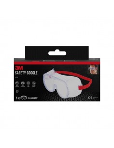 3M Classic Gafas de Seguridad - Ventilacion Directa - Lente Incolora - Uso Compatible con Gafas Graduadas - Goma Ajustable -