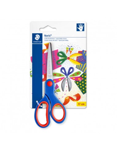 Staedtler Noris 965 Tijera Escolar - Acero Inoxidable - Agarre Ergonomico-- Color Azul