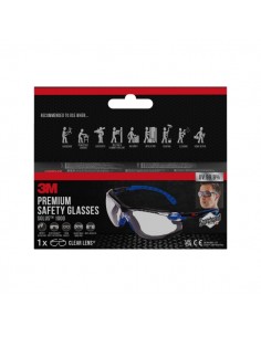 3M Solus Gafas de Seguridad - Junta de Espuma Acoplable - Revestimiento Antivaho - Lente Transparente - Antirrayaduras -