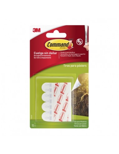 Command Tiras Adhesivas para Posteres - Color Blanco