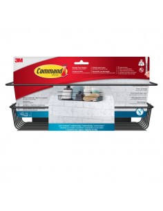 Command Cesto Organizador de Aseo - Soporta hasta 3kg - Incluye 4 Tiras Adhesivas - Color Negro Mate