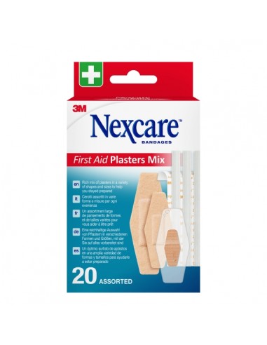 Nexcare Pack de 20 Apositos Surtidos - Transpirable - Colores Surtidos