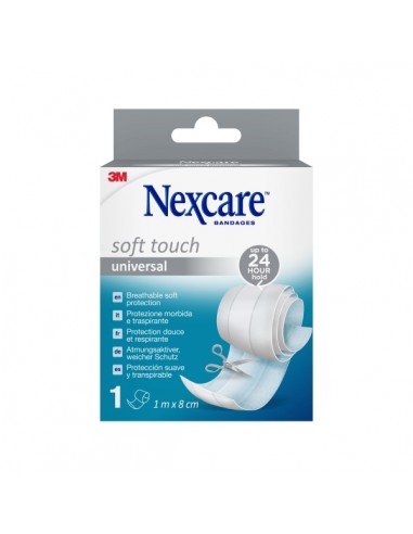 Nexcare Universal Flexible Textile Aposito para Cortar - 1m x 8cm - Transpirable - Tacto Agradable - Color Blanco