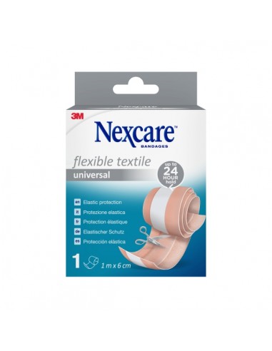 Nexcare Universal Flexible Textile Aposito para Cortar - 1m x 6Â cm - Transpirable - Elastico - Color Piel