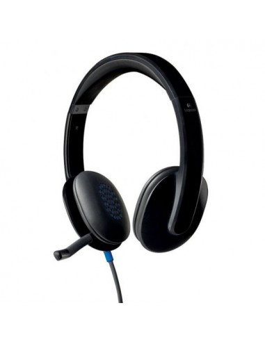 Logitech H540 Auriculares con Microfono USB - Microfono Plegable - Diadema Ajustable - Almohadillas Acolchadas - Controles en