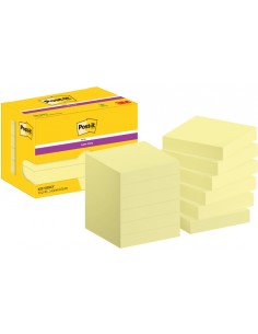 Post-It Super Sticky Pack de 12 Blocs de 90 Pack de 12 Blocs de 90 Notas Adhesivas Reposicionables - 47.6x47.6mm - Color