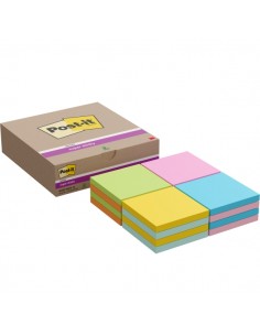 Post-It Super Sticky Pack de 16 Blocs de 90 Notas Adhesivas Reposicionables - 76x76mm - Colores Surtidos