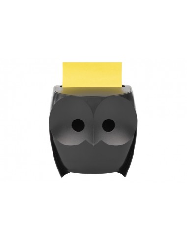 Post-It Super Sticky Dispensador con 2 Blocs de 45 Z-Notas - Forma de Buho - Forma - Color Negro