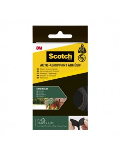 Scotch Cierres Adhesivos Reposicionables - 25mm x 1.2m - Uso en Exterior - Color Negro