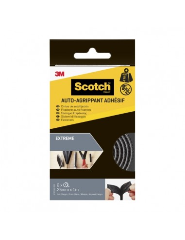 Scotch Cierres Adhesivos Reposicionables - 25mm x 1m - Color Negro