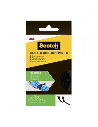Scotch Pack de 30 Tiras Organizadoras de Cable - 6.3mm x 20.3cm - Color Negro