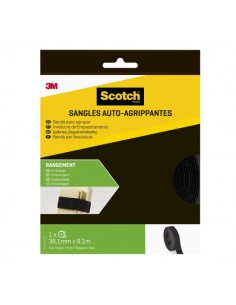 Scotch Tiras Organizadoras de Cable - 38mm x 9m - Reutilizable - Color Negro