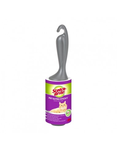 Scotch-Brite Pet Extra Sticky Rodillo Quitapelusas Adhesivo - 48 Hojas - Color Negro