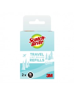 Scotch-Brite Recambios del Pack de 2 Rodillos Quitapelusas de Viaje - 30 Hojas por Rodillo - Color Negro