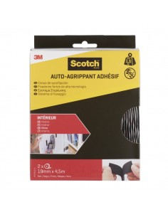 Scotch Cierres Adhesivos Reposicionables - 19mm x 4.5m - Uso en Interior - Color Negro