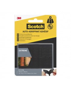 Scotch Extreme Pack de 6 Cierres Adhesivos Reposicionables - 25x25mm - Altas Prestaciones - Color Negro