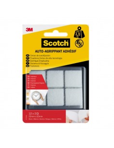 Scotch Pack de 12 Cierres Adhesivos Reposicionables - 22x22mm - Uso en Interior - Color Blanco