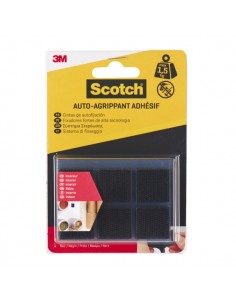 Scotch Pack de 12 Cierres Adhesivos Reposicionables - 22x22mm - Uso en Interior - Color Negro