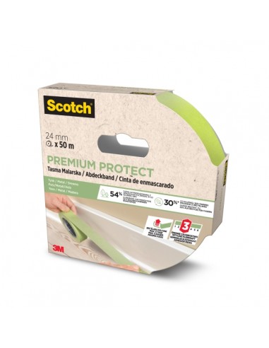 Scotch Premium Protect Cinta de Enmascarar - 24mm x 50m - 70-PEFC - Color Verde