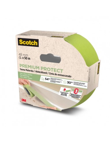 Scotch Premium Protect Cinta de Enmascarar - 48mm x 50m - 70-PEFC - Color Verde