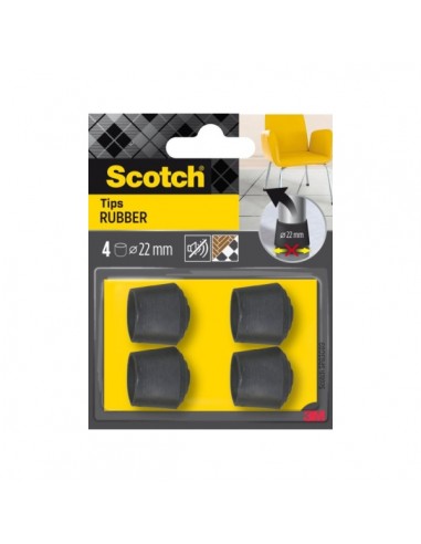 Scotch Pack de 4 Conteras de Goma - Diametro de 22mm - Color Blanco