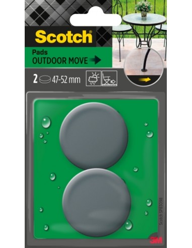 Scotch Pack de 2 Patines Deslizantes Adhesivos - Diametro de 47 a 52mm - Color Gris