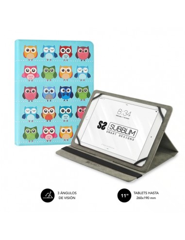 Subblim Funda Tablet Universal Trendy 9.6" a 11" - Posicion Stand con 2 Angulos de Vision - Soporte Antideslizante - Colores