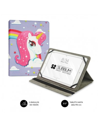 Subblim Funda Tablet Universal Trendy 9.6" a 11" - Posicion Stand con 2 Angulos de Vision - Soporte Antideslizante - Colores