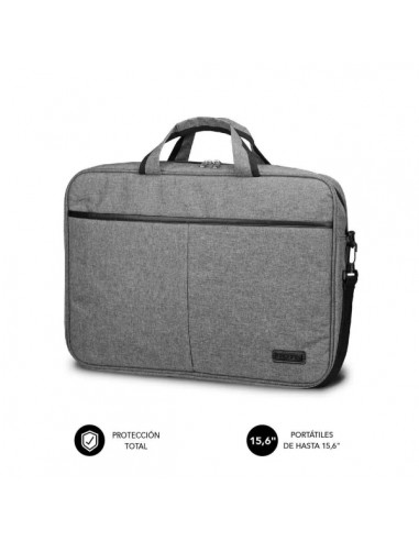 Subblim Maletin Elite Portatil de 15.6" - Fabricado en Poliester Oxford - Doble Cremallera - Color Gris