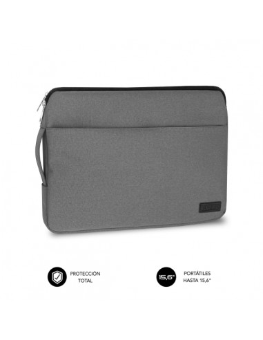 Subblim Funda Urban 15.6" - Proteccion Elegante y Funcional - Tela de Poliester 600D - Interior Acolchado de Foam - Color Gris