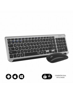 Subblim Combo Dual Prestige - Teclado y Raton Inalambricos - Bluetooth y 2.4G - Funcionamiento Silencioso - Color Gris Negro