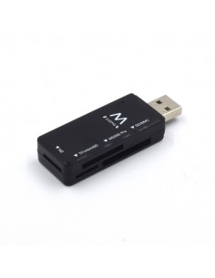 Ewent Lector de Tarjetas Externo USB 2.0 - Velocidad de Transferencia hasta 480Mbps - Color Negro