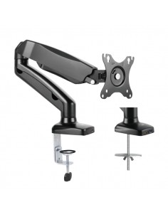 Ewent Soporte de Mesa con Brazo Articulado para Monitor hasta 34" - Resorte de Gas - Giratorio e Inclinable - Gestion de