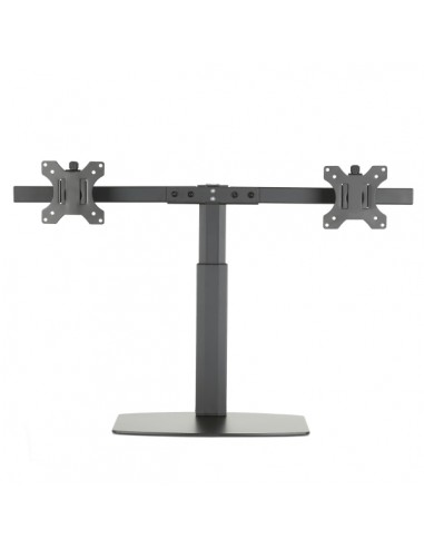Ewent Soporte de Mesa para Dos Monitores hasta 27" - Resorte de Gas - Giratorio e Inclinable - Gestion de Cables - Peso