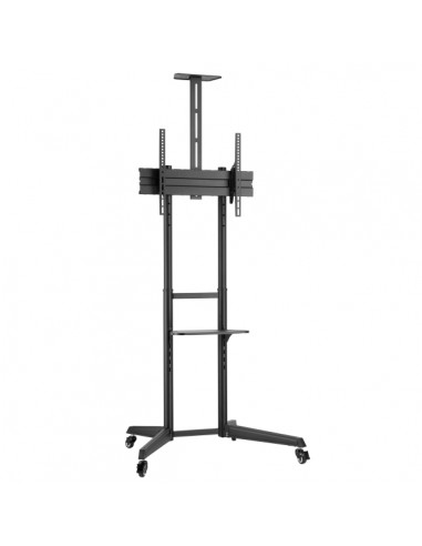 Ewent Soporte de Suelo para TV hasta 70" - Bandeja Auxiliar - Altura Ajustable - Gestion de Cables - VESA Maximo 600x400 -