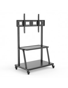 Ewent Soporte de Suelo para TV hasta 120" - Bandeja Auxiliar - Altura Ajustable - VESA Maximo 1000x600 - Peso Maximo 120kg -