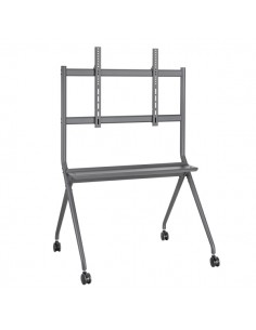 Ewent Soporte de Suelo para TV hasta 86" - Bandeja Auxiliar - Altura Ajustable - Gestion de Cables - VESA Maximo 800x600 -