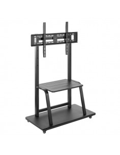 Ewent Soporte de Suelo para TV hasta 100" - Bandeja Auxiliar - Altura Ajustable - VESA Maximo 800x600 - Peso Maximo 150kg -