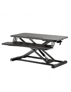 Ewent Soporte Elevador para Monitor - Amplia Superficie de 80x40cm - Altura Ajustable - Resorte de Gas - Bandeja para Teclado