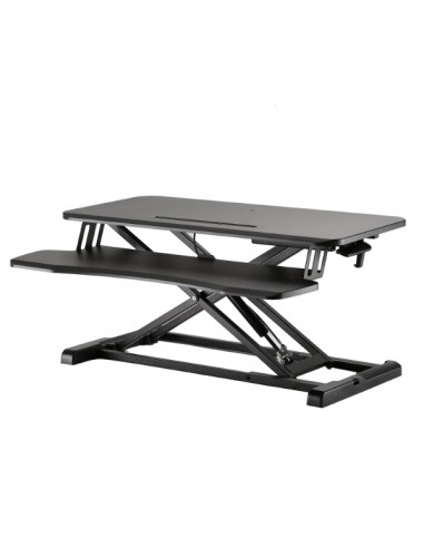 Ewent Soporte Elevador para Monitor - Amplia Superficie de 80x40cm - Altura Ajustable - Resorte de Gas - Bandeja para Teclado