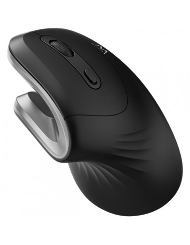 Ewent Raton Inalambrico - Ergonomico - Agarre Vertical - 1000dpi - USB-A 2.4Ghz - 3 Botones - Color Negro Gris