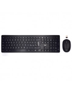 Ewent Pack Teclado-Raton Inalambricos - Receptor USB-A 2.4Hz - 1000dpi - Disposicion Italiana QWERTY IT - Incluye Pilas