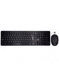Ewent Pack Teclado-Raton Inalambricos - Receptor USB-A 2.4Hz - 1000dpi - Disposicion Eslovena QWERTZ SI - Incluye Pilas