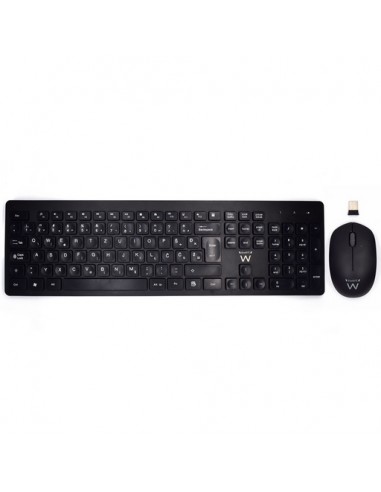 Ewent Pack Teclado-Raton Inalambricos - Receptor USB-A 2.4Hz - 1000dpi - Disposicion Eslovena QWERTZ SI - Incluye Pilas