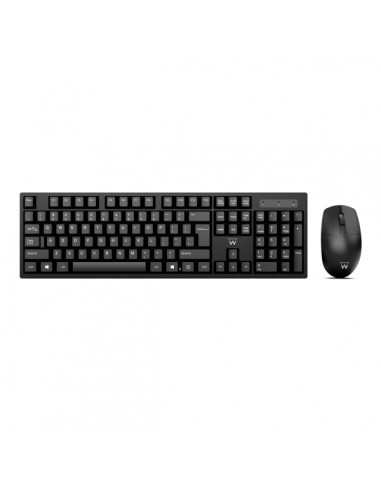 Ewent Pack Teclado-Raton Inalambricos - Receptor USB-A 2.4Hz - 1000dpi - Disposicion Italiana QWERTY IT - Incluye Pilas