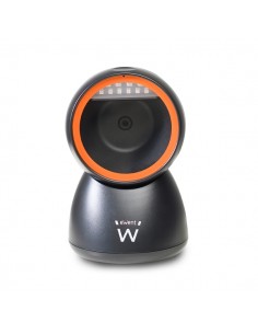 Ewent Lector de Codigos de Barras de Sobremesa - 1D 2D QR - Manos Libres - Resistente a Caidas - Plug and Play - Color