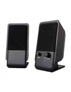 Ewent Altavoces Estereos de Sobremesa de 12W - Alimentacion USB - Jack de 3.5mm - Control de Volumen - Color Negro